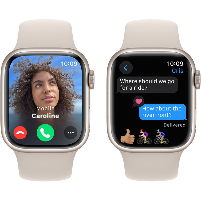 Смартгодинник Apple Watch Series 9 GPS 41mm Starlight Aluminium Case with Starlight Sport Band – M/L