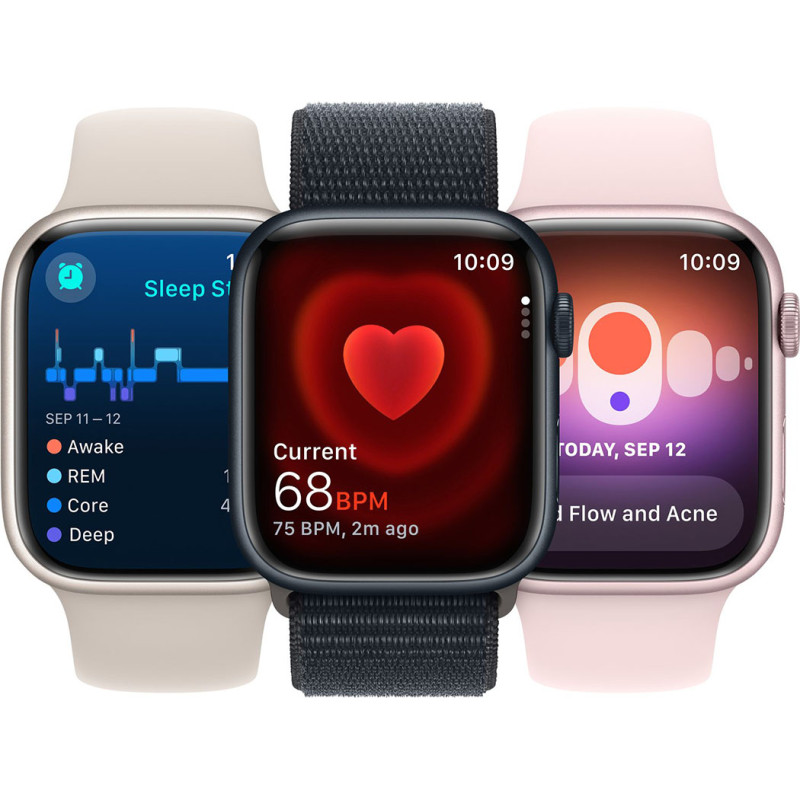 Смартгодинник Apple Watch Series 9 GPS 45mm Starlight Aluminium Case with Starlight Sport Band – S/M